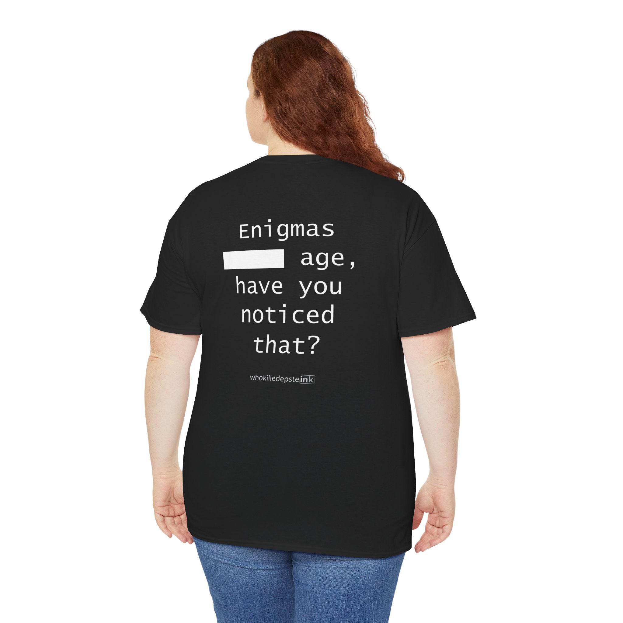
Short sleeve shirt Gildan 5000 Heavy Cotton "Enigmas" Black (empty front)