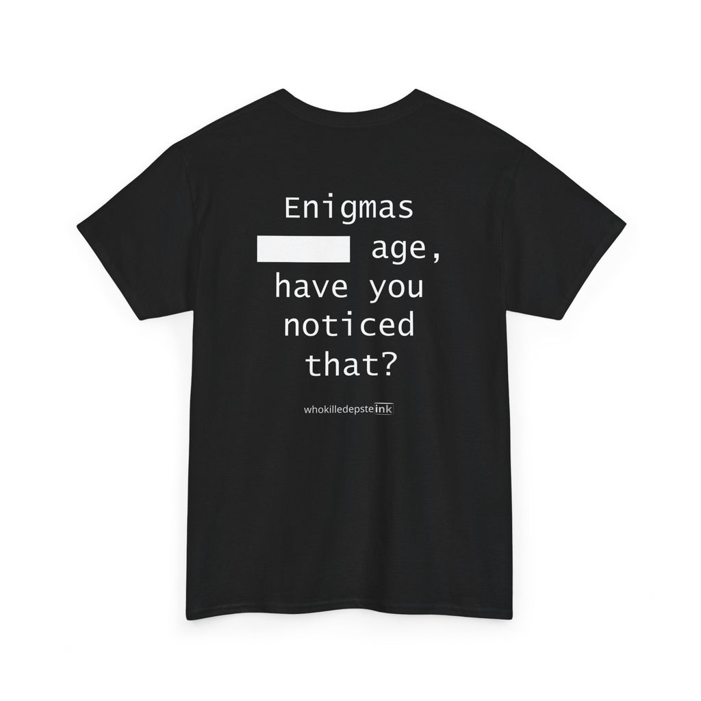 Short sleeve shirt Heavy Cotton "Enigmas" Black (empty front)
