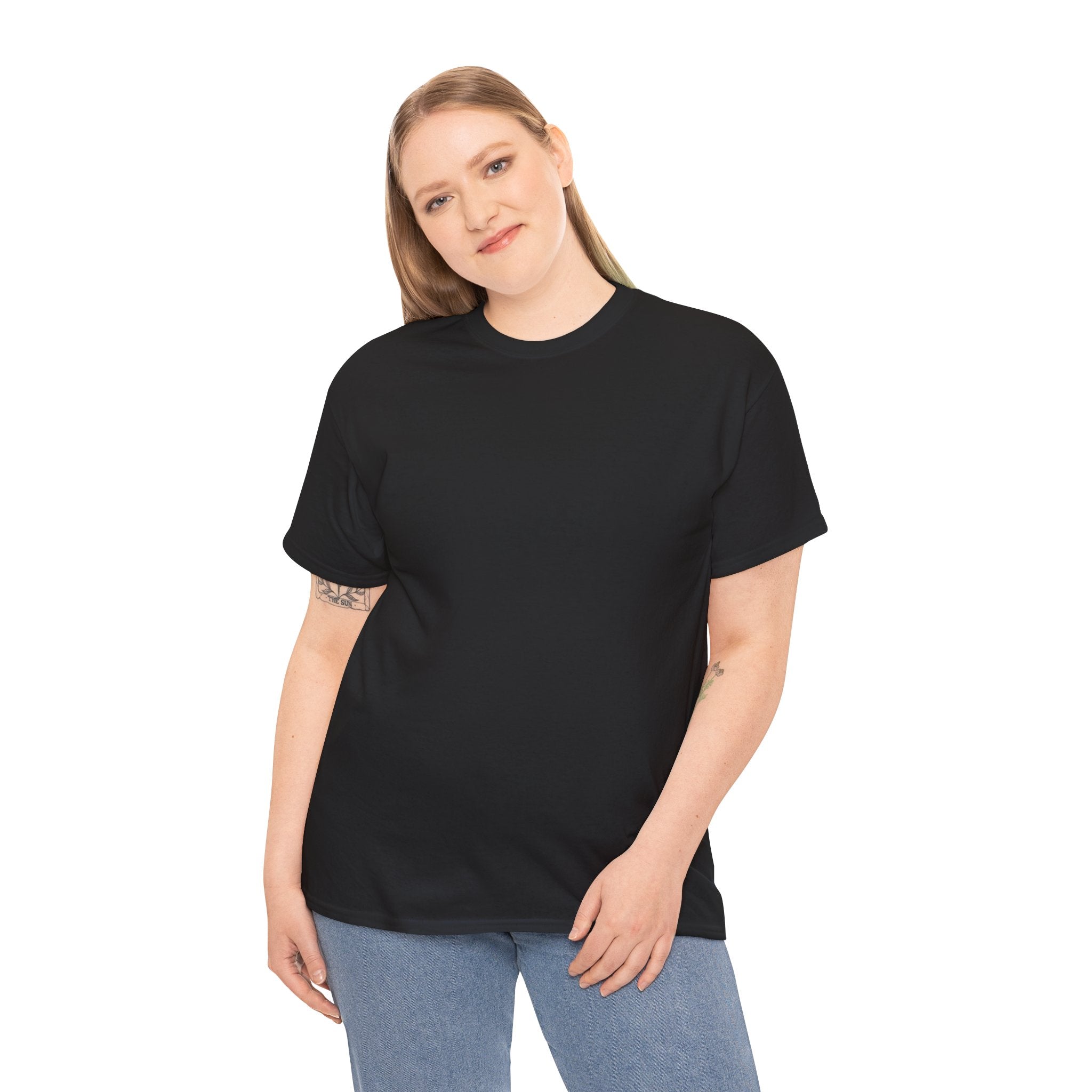 Short sleeve shirt Heavy Cotton "Justice" Black (empty front)
