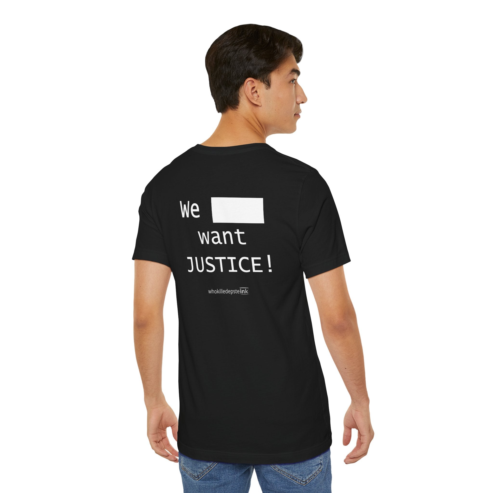 Short sleeve shirt "Justice" Black (empty front)