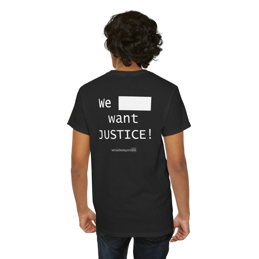 Short sleeve shirt Heavy Cotton "Justice" Black (empty front)
